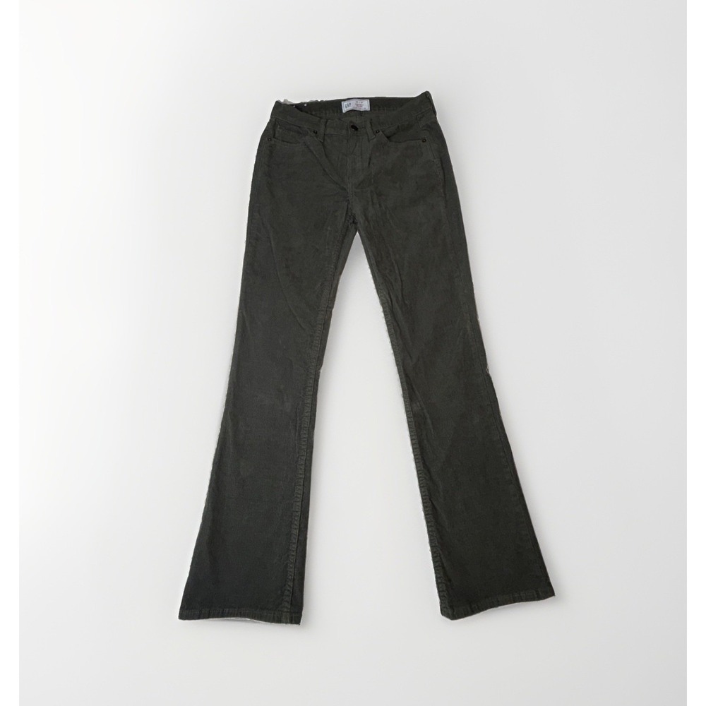 Gap Women's Corduroy Pants Baby Boot Mid Rise Size 2R/26 Olive Green 28x31